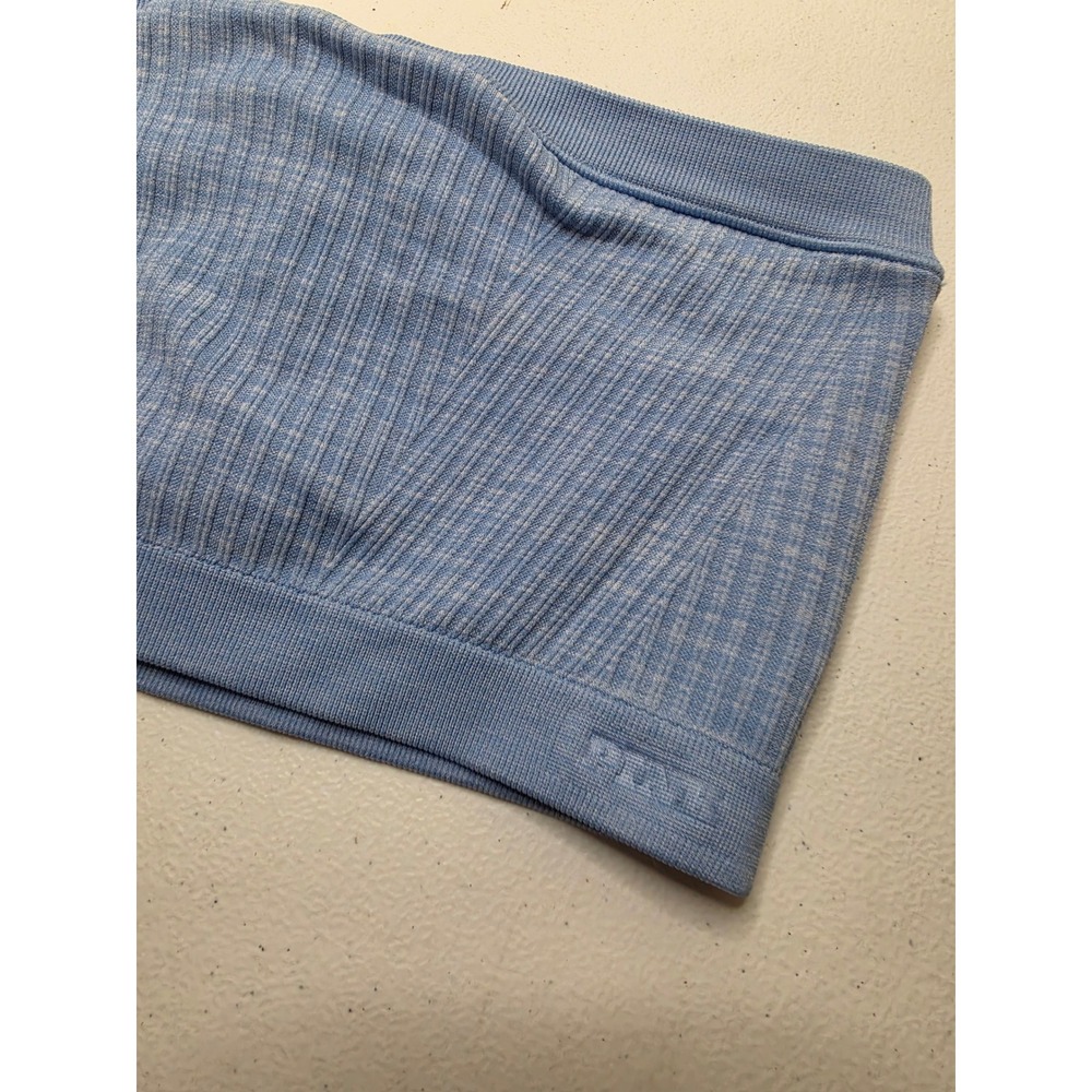 PINK Victoria's Secret Light Blue Ribbed Seamless Bandeau Tube Top Large - Picture 3 of 7